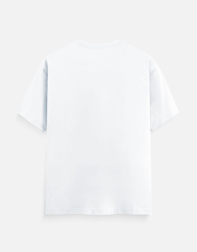 White crew-neck T-shirt, plain back view