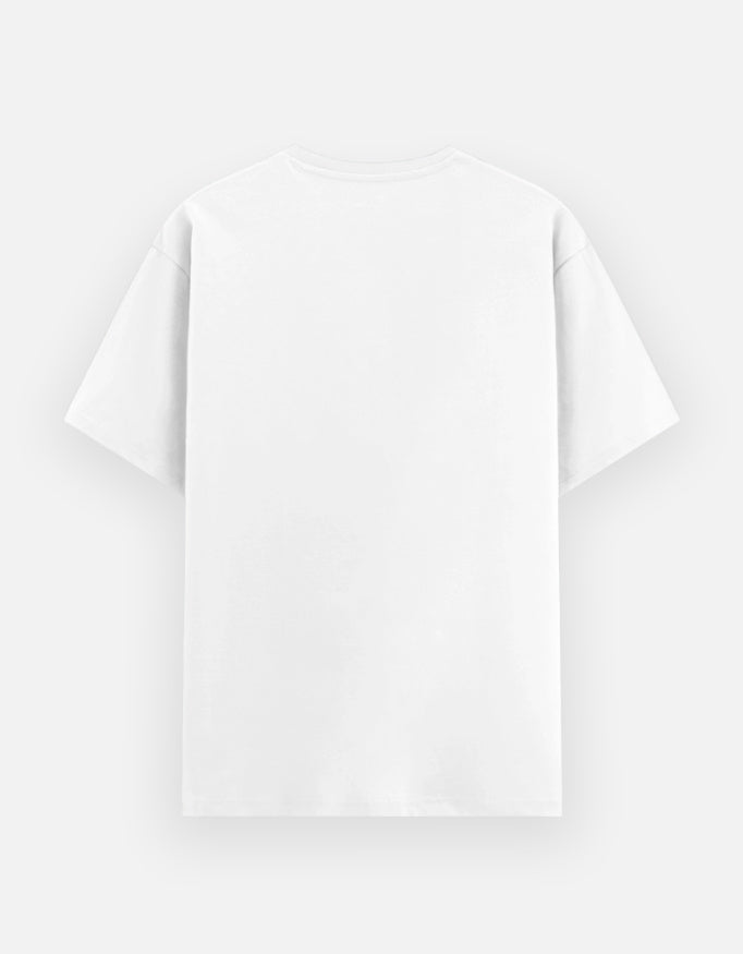 White unisex cotton t-shirt back view, plain with crew neck