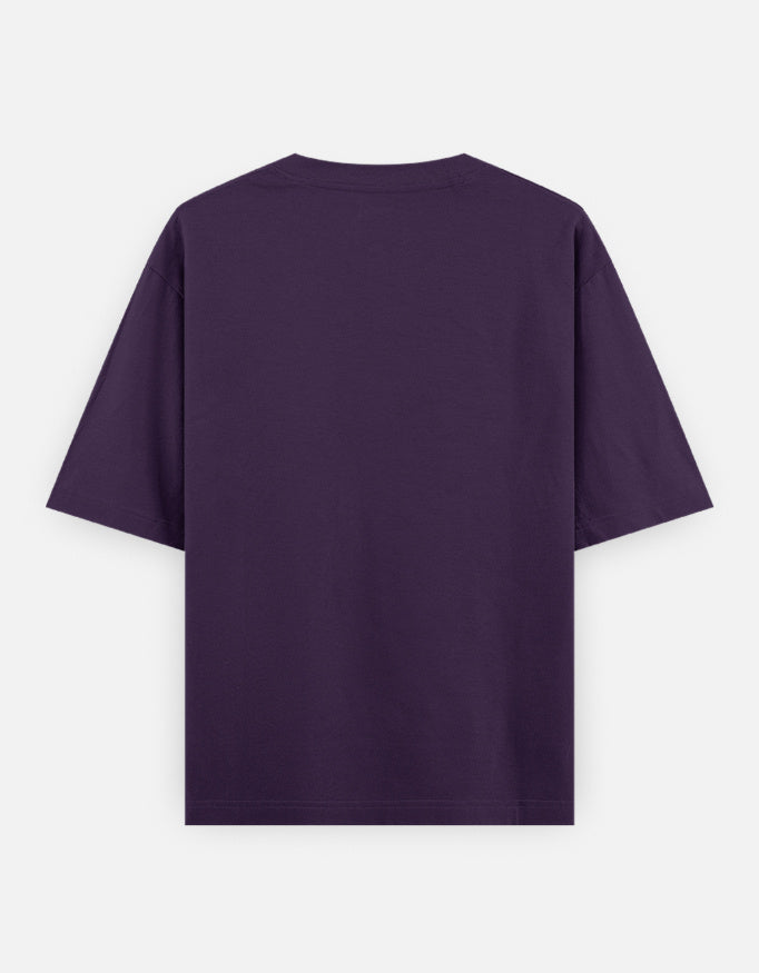 Oversized T-shirt in lavender purple with crew neck and short sleeves
