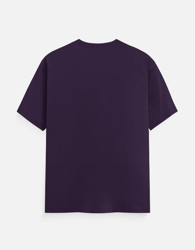 Crew neck T-shirt in deep purple, short sleeves