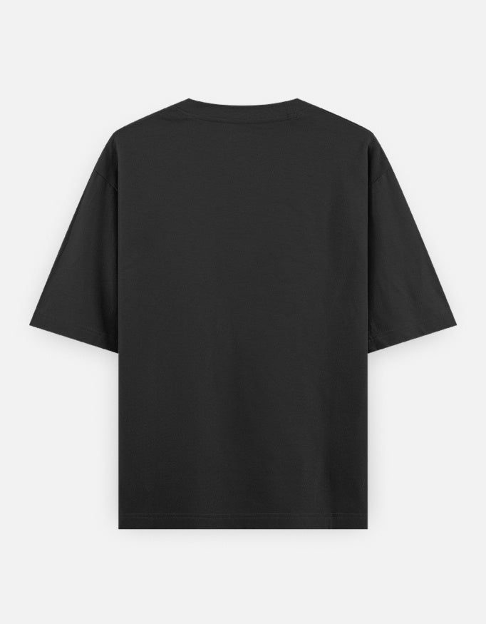 Oversized classic tee in black, plain back