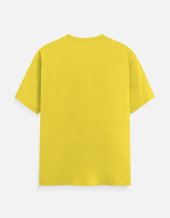 Yellow crew neck T-shirt with short sleeves, plain back