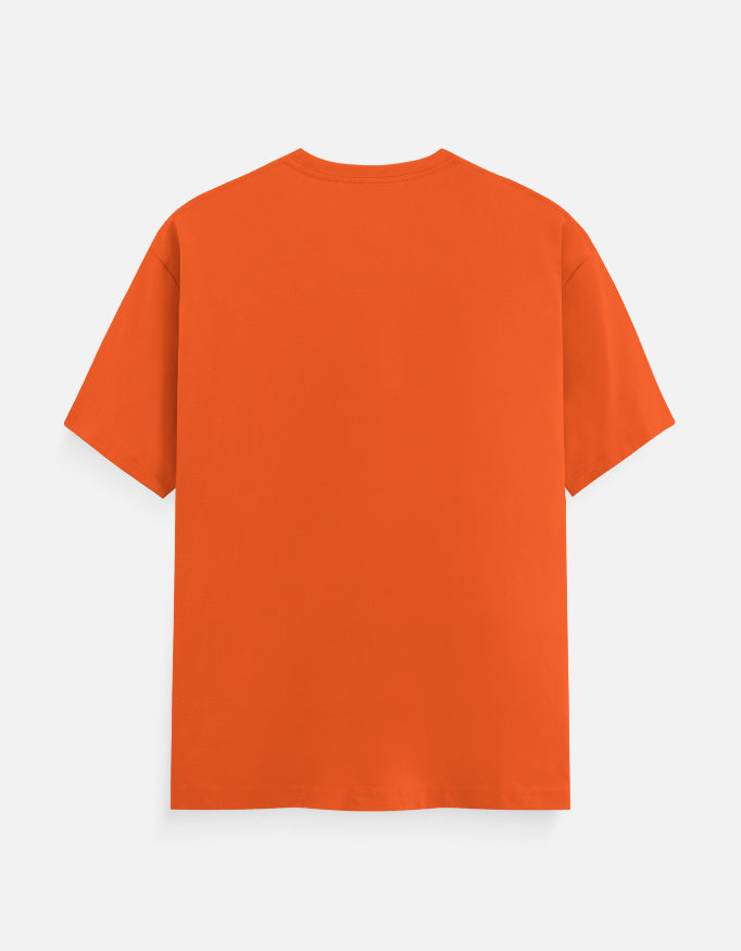 Crew neck T-shirt in orange, short sleeves