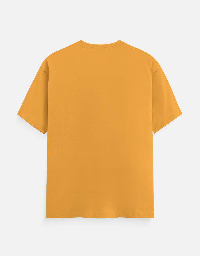 Crew-neck short-sleeve T-shirt, orange with ribbed crew neckline