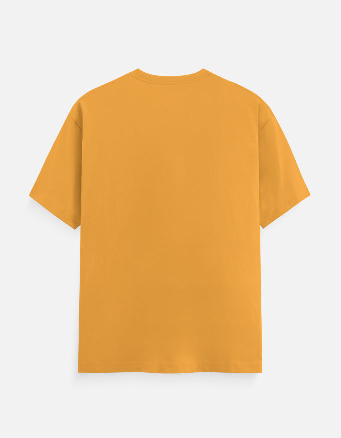 Crew neck T-shirt in mustard yellow, short sleeves
