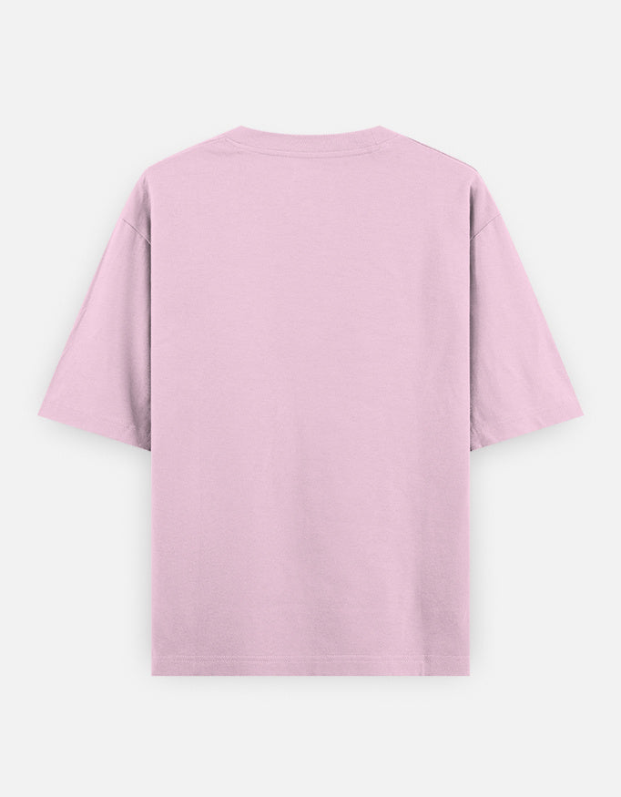 Oversized classic tee in light pink, crew neck, short sleeves, back view
