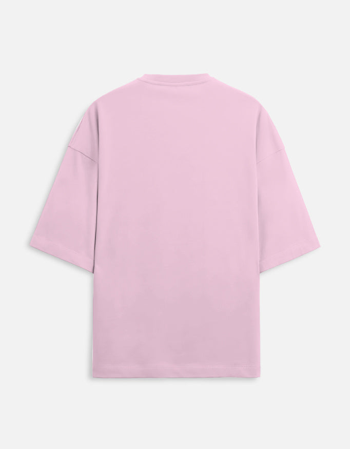 Terry oversized tee, light baby pink, crew neck, short sleeves, plain back