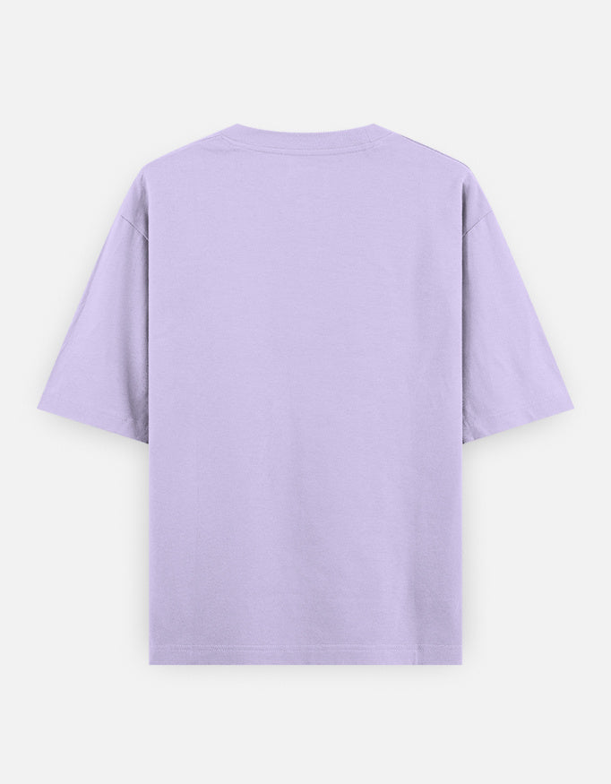 Oversized classic tee in lavender, crew neck, short sleeves, relaxed fit.