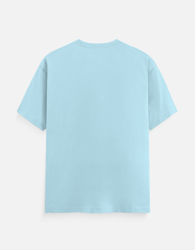 Light blue crew neck t-shirt, short sleeves and straight hem.