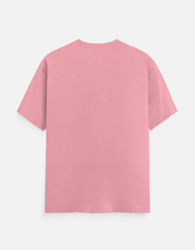 Crew-neck short-sleeve T-shirt, blush pink with ribbed crew neckline