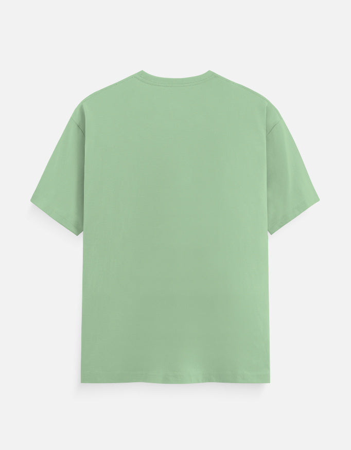 Light green crew-neck short-sleeve T-shirt, plain front