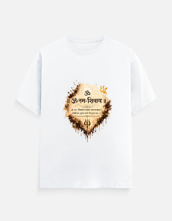 Classic crew tee, white with multicolor front graphic print