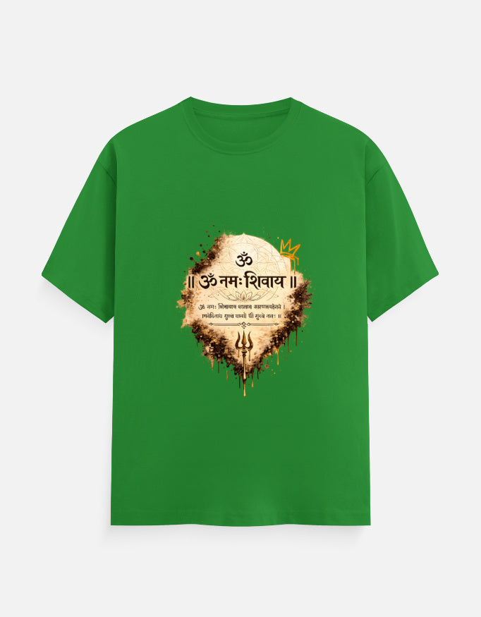 Classic crew tee, green with multicolor front graphic print