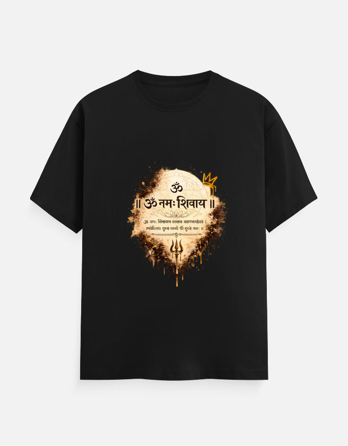 Classic crew tee, black with multicolor front graphic print