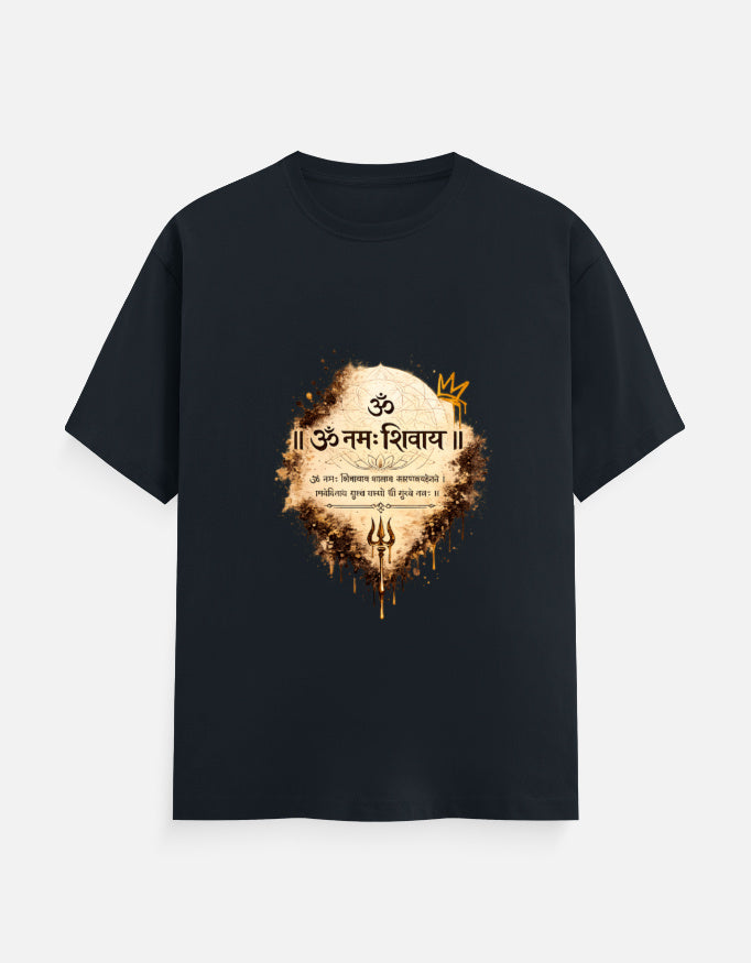 Classic crew tee, dark navy with multicolor front graphic print