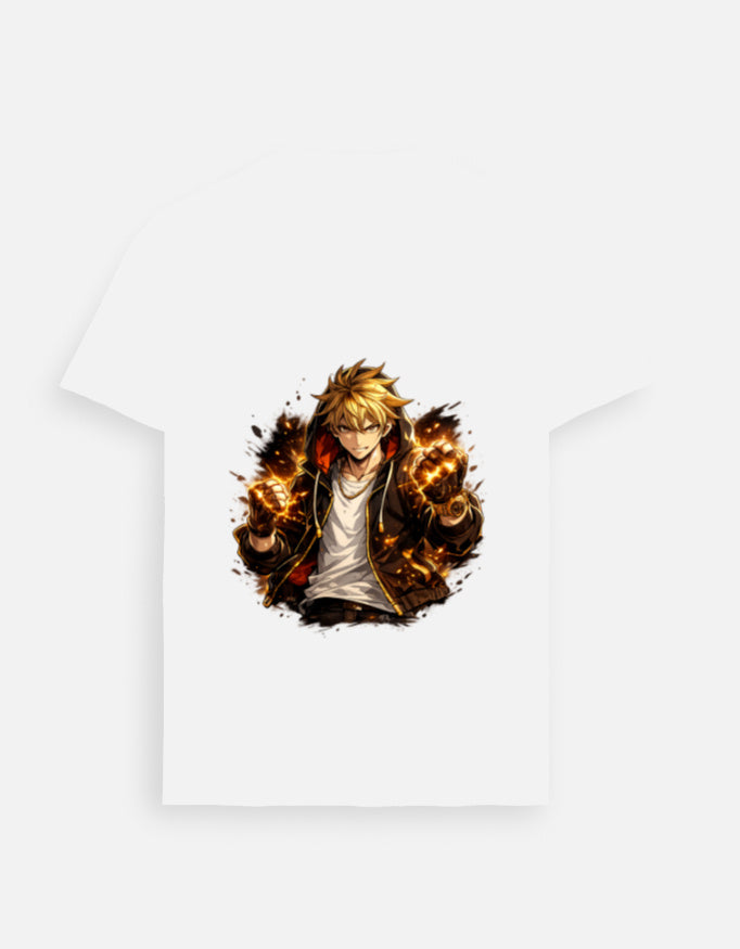 White unisex graphic tee back view, plain with no visible print