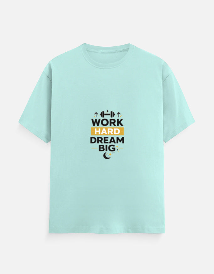 Mint crew-neck T-shirt with typographic front graphic print