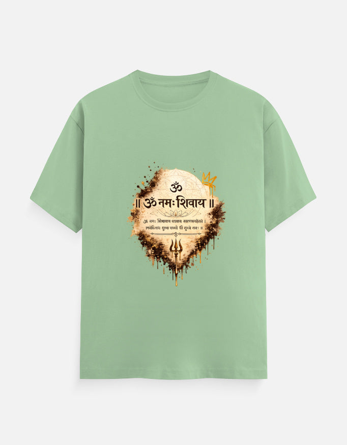 Classic crew tee, light green with multicolor front graphic print